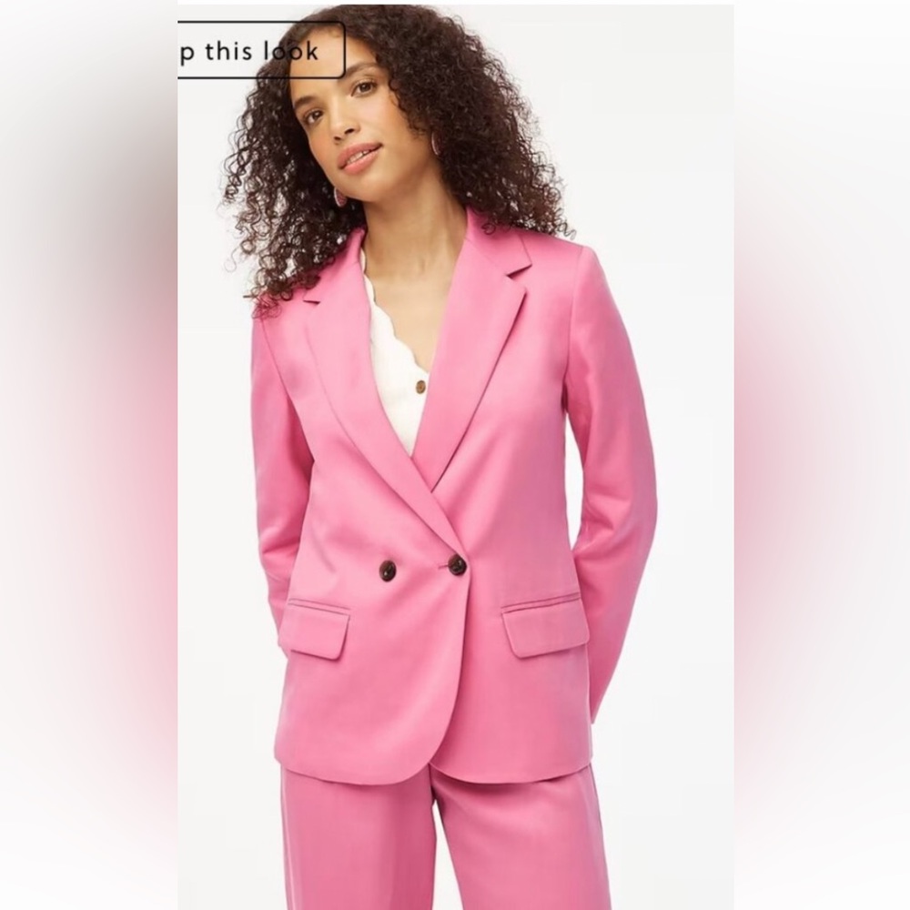 NWT J.Crew size 20 Drapey twill double breasted pink blazer